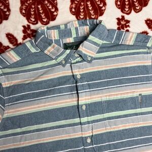Woolrich Mens XL‎ Short Sleeve Button Down Shirt Striped Casual Outdoor